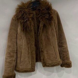 Context Suede Vintage Tan Coat Sz 14 Penny Lane style